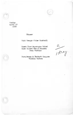 White House Dinner Menu