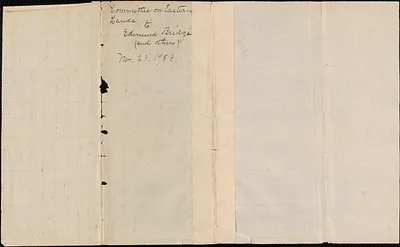 Leonard Jarvis, on behalf of the Committee for the Sale of Eastern Lands, to Edmund Bridge, 23 November 1783