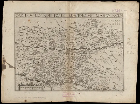 Carte du Lionnois, Forest, Beauiolois et Masconnois