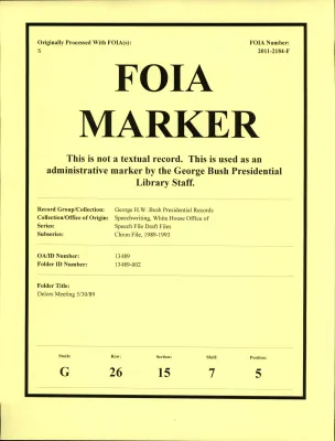 Delors Meeting 5/30/89