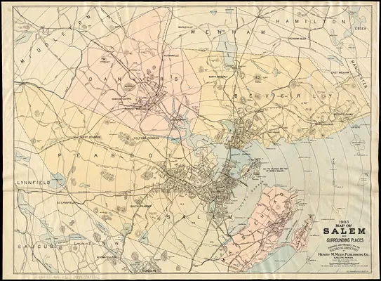 1903 Map of Salem and surrounding places