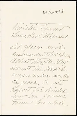 Luwoff-Parlaghy, Vilma von, 1863-1924 autograph letter signed to Hugo Münsterberg, New York