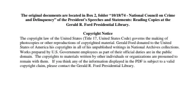 10/18/74 - National Council on Crime and Delinquency