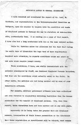 Suggested Letter to General Dwight D. Eisenhower