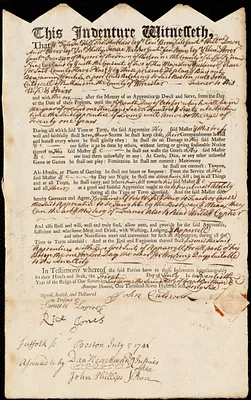 Benjamin Crouch [Croutch] indentured to apprentice with John Caldwell of Rutland, 1 July 1746