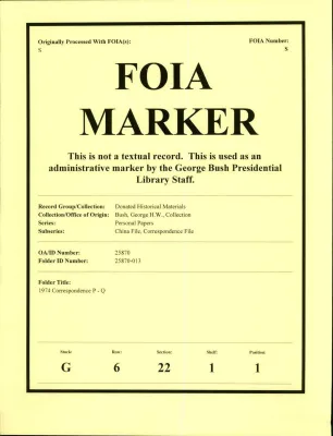 1974 Correspondence P - Q