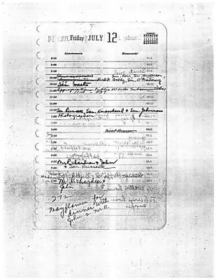 Lyndon Johnson's 1957 Desk Diary, beginning 7/12/1957