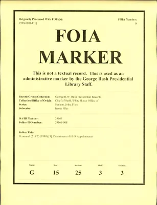 Personnel (2 of 2) (1990) [3] : Department of HHS Appointments