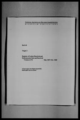 Register of Letters Received and Endorsements Sent and Received