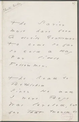 Emily Dickinson, Amherst, Mass., autograph manuscript poem: The Savior must have been, 1880