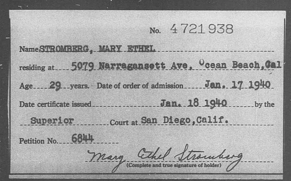 Stromberg, Mary Ethel - 1940