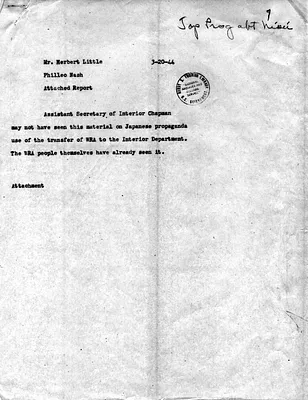 Memorandum from Philleo Nash to Herbert Little, with Attachment