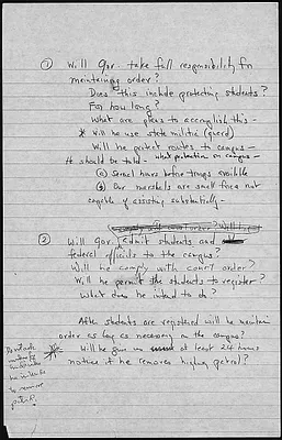 Integration of the University of Alabama Notes on Governor Wallace's Position