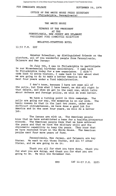 Remarks of the President at the Pennsylvania, New Jersey and Delaware President Ford Committee Reception [Ford Speech or Statement]