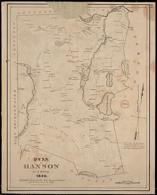 Plan of Hanson made by Joshua Smith, dated 1830