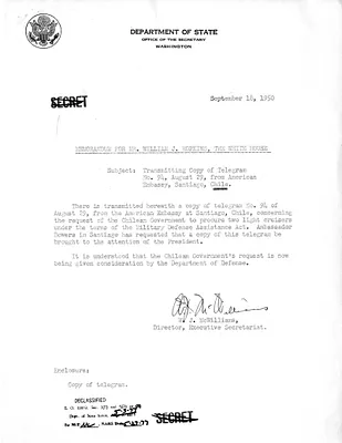 Memorandum from W. J. McWilliams to William Hopkins, with Attachment
