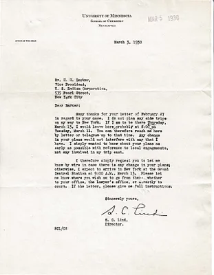 Letters Received to H.H. Barker, March 3, 1930