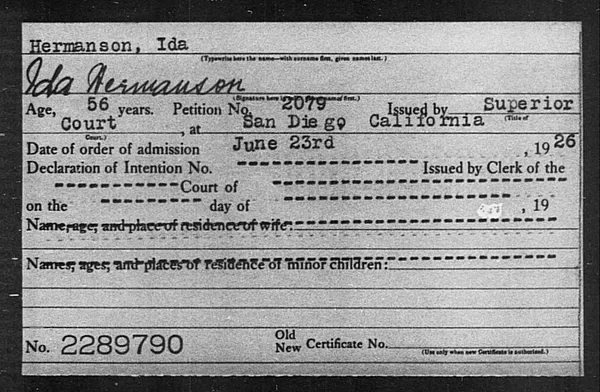 Hermanson, Ida - 1926