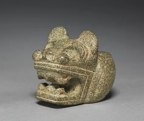 Ceremonial Mace (Club) Head: Feline (Jaguar?)