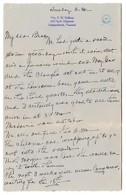 Letter from Madge Gates Wallace to Bess W. Truman