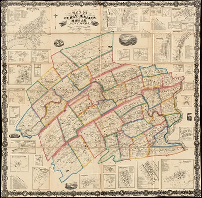 Map of the counties of Perry, Juniata and Mifflin, Pennsylvania