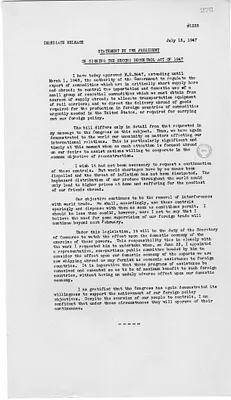 Press Release, Statement by the President