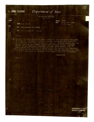 Telegram from Ambassador Loy Henderson to Secretary of State Dean Acheson