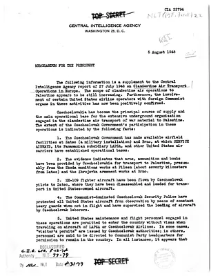 Memorandum from Rear Admiral R. H. Hillenkoetter to President Harry S. Truman