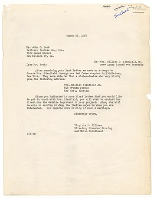 Letter from Virginia B. Elliman to John C. Buck
