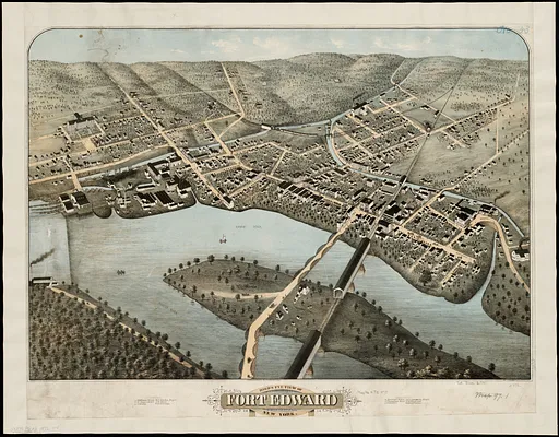 Bird's eye view of Fort Edward, New York
