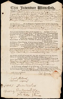 Samuel Fairfield indentured to apprentice with Gad Lyman of Northampton, 26 January 1746
