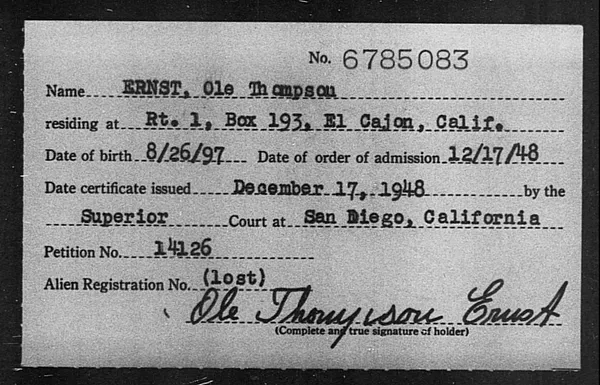 Ernst, Ole Thompson - 1948