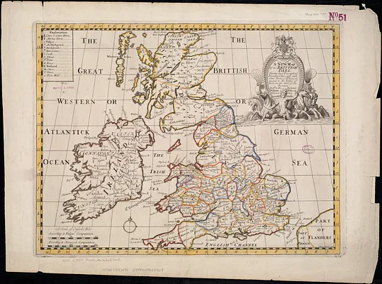 A new map of the Brittish Isles shewing their present genl. divisions, cities, and such other towns, or places, as answer to the towns of note in the time of the Romans