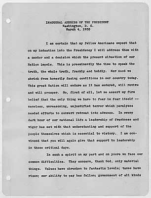 Franklin D. Roosevelt's First Inaugural Address