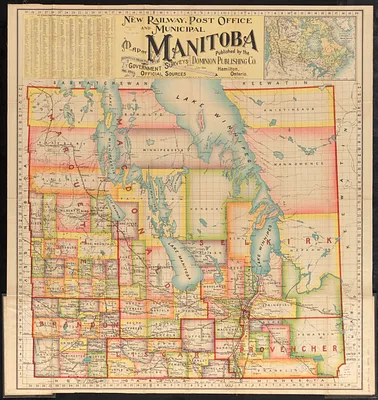 New railway, post office and municipal map of Manitoba
