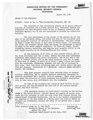 Report to President Harry S. Truman from the National Security Council