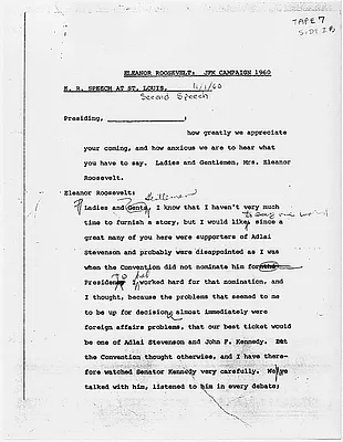 Second speech by Eleanor Roosevelt in St. Louis, Missouri, 1 November 1960