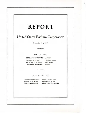 Report, December 31, 1930