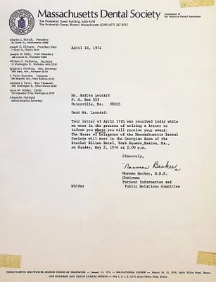Letter to Andrea Leonard, April 18, 1974