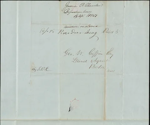 James B. Cleaveland to George Coffin, 15 April 1847