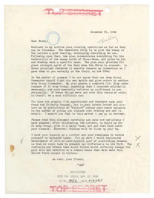 Letter, Dwight D. Eisenhower to Bernard Montgomery