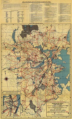 Boston Elevated Railway system route map