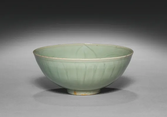 Bowl with Carved Lotus Design