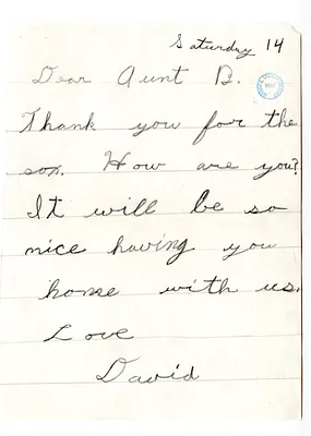 Letter from David Wallace to Bess W. Truman