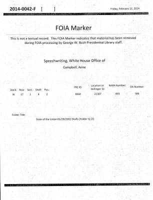 State of the Union 01/29/2002 Drafts [Folder 5] [3]
