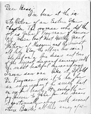 Letter from Harry S. Truman to Bess Wallace