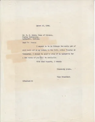Letters Sent to Dr. R.B. Moore, March 20, 1928