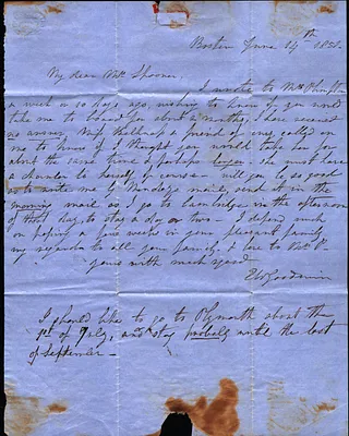 E.W. Goodwin to Mary Spooner June 14 1851