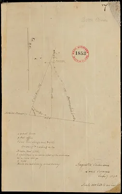 Plan of Boston Corner made by Augustus Tremain, dated June 7, 1840