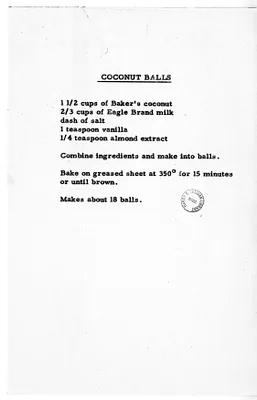 Recipe for Coconut Balls